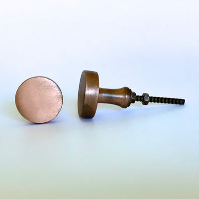 Brushed Copper Circle Knob  Drawer Pulls and Cabinet Knobs