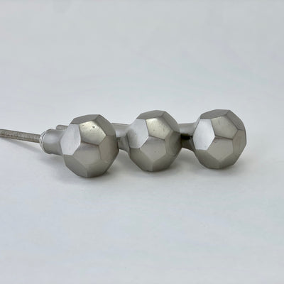 Modern Silver Hex Ball Knob