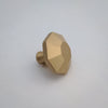 Modern Brass Rounded Hexagon Knob - Drawer Knobs and pulls, Gold Brushed Brass Finish, Cabinet Knobs and Pulls, Solid Brass Metal,  Modern