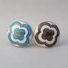 Blue + Gold Clover Knob  Drawer Pulls and Cabinet Knobs
