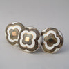 Grey + Gold Clover Knob  Drawer Pulls and Cabinet Knobs