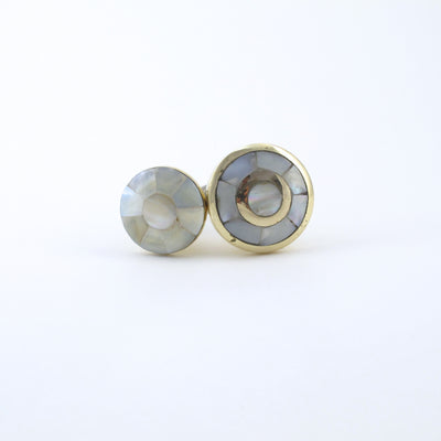 Mini Faceted Mother of Pearl Knob  Drawer Pulls and Cabinet Knobs