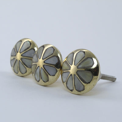 Mother of Pearl Daisy Knob  Drawer Pulls and Cabinet Knobs