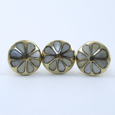 Mother of Pearl Daisy Knob  Drawer Pulls and Cabinet Knobs