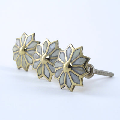 Lotus Mother of Pearl Knob  Drawer Pulls and Cabinet Knobs