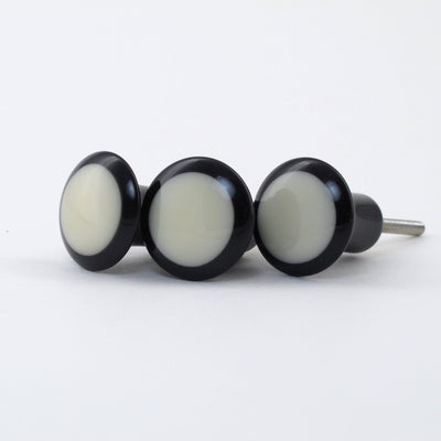 Black and White Dottie Knob  Drawer Pulls and Cabinet Knobs