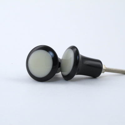 Black and White Dottie Knob  Drawer Pulls and Cabinet Knobs