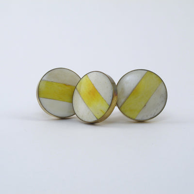 Sand Dunes Yellow Stripe Knob  Drawer Pulls and Cabinet Knobs