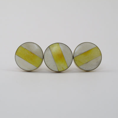 Sand Dunes Yellow Stripe Knob  Drawer Pulls and Cabinet Knobs