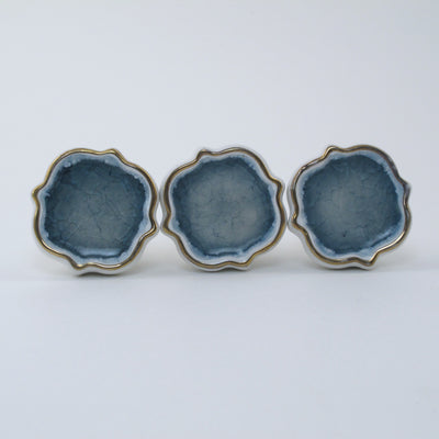 Sea Glass Cushion Knob - Grey  Drawer Pulls and Cabinet Knobs