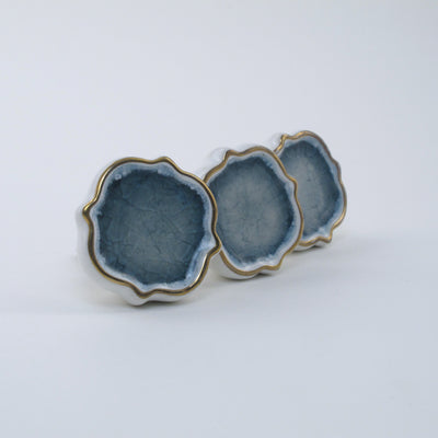 Sea Glass Cushion Knob - Grey  Drawer Pulls and Cabinet Knobs