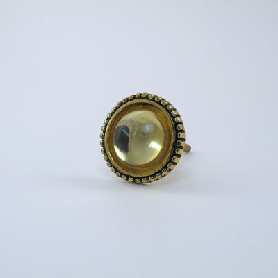 Yellow Gold + Glass Mirror Knob  Drawer Pulls and Cabinet Knobs