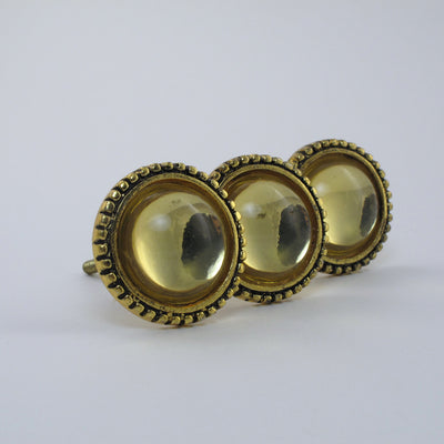 Yellow Gold + Glass Mirror Knob  Drawer Pulls and Cabinet Knobs