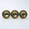 Yellow Gold + Glass Mirror Knob  Drawer Pulls and Cabinet Knobs