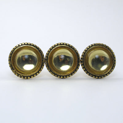 Yellow Gold + Glass Mirror Knob  Drawer Pulls and Cabinet Knobs