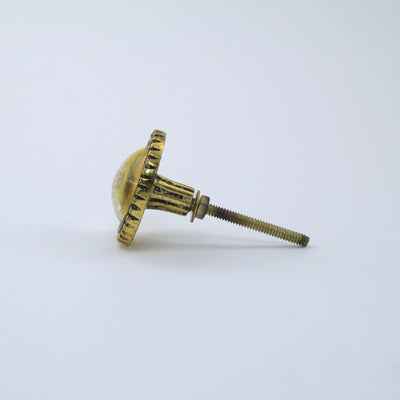Yellow Gold + Glass Mirror Knob  Drawer Pulls and Cabinet Knobs