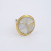 Simple Gold Faceted Mother of Pearl Knob  Drawer Pulls and Cabinet Knobs