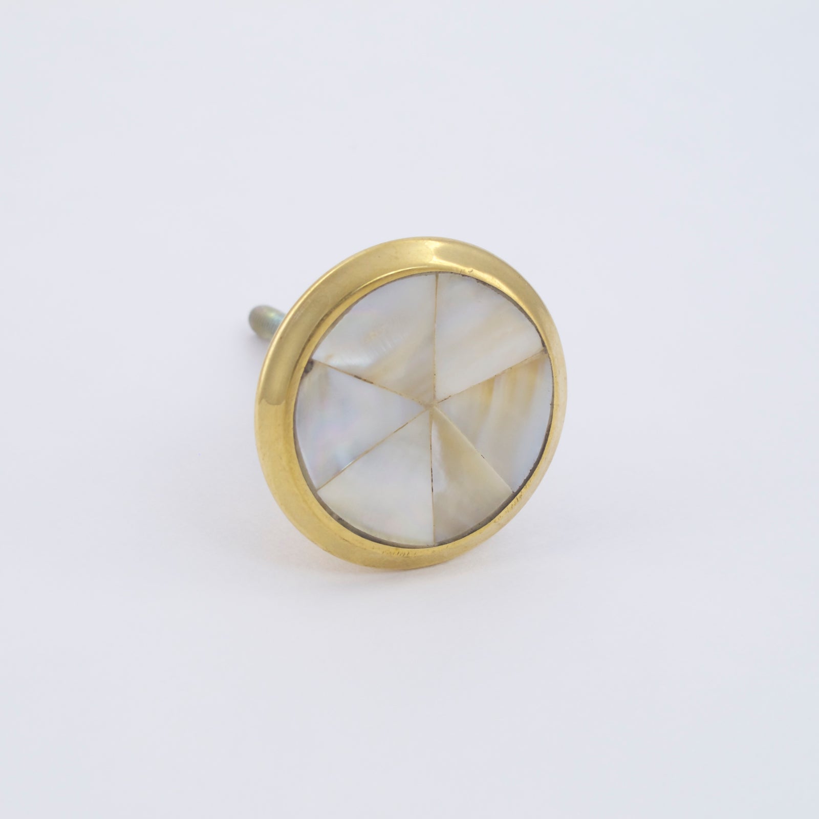 Simple Gold Faceted Mother of Pearl Knob  Drawer Pulls and Cabinet Knobs