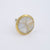Simple Gold Faceted Mother of Pearl Knob  Drawer Pulls and Cabinet Knobs