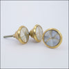 Simple Gold Faceted Mother of Pearl Knob  Drawer Pulls and Cabinet Knobs