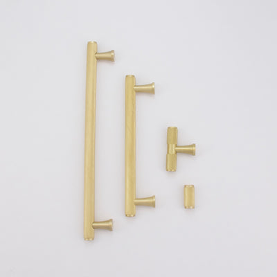 Knurled Brass T-Bar + Handles  Drawer Pulls and Cabinet Knobs