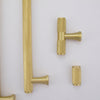 Knurled Brass T-Bar + Handles Brass Cylinder Drawer Pulls and Cabinet Knobs