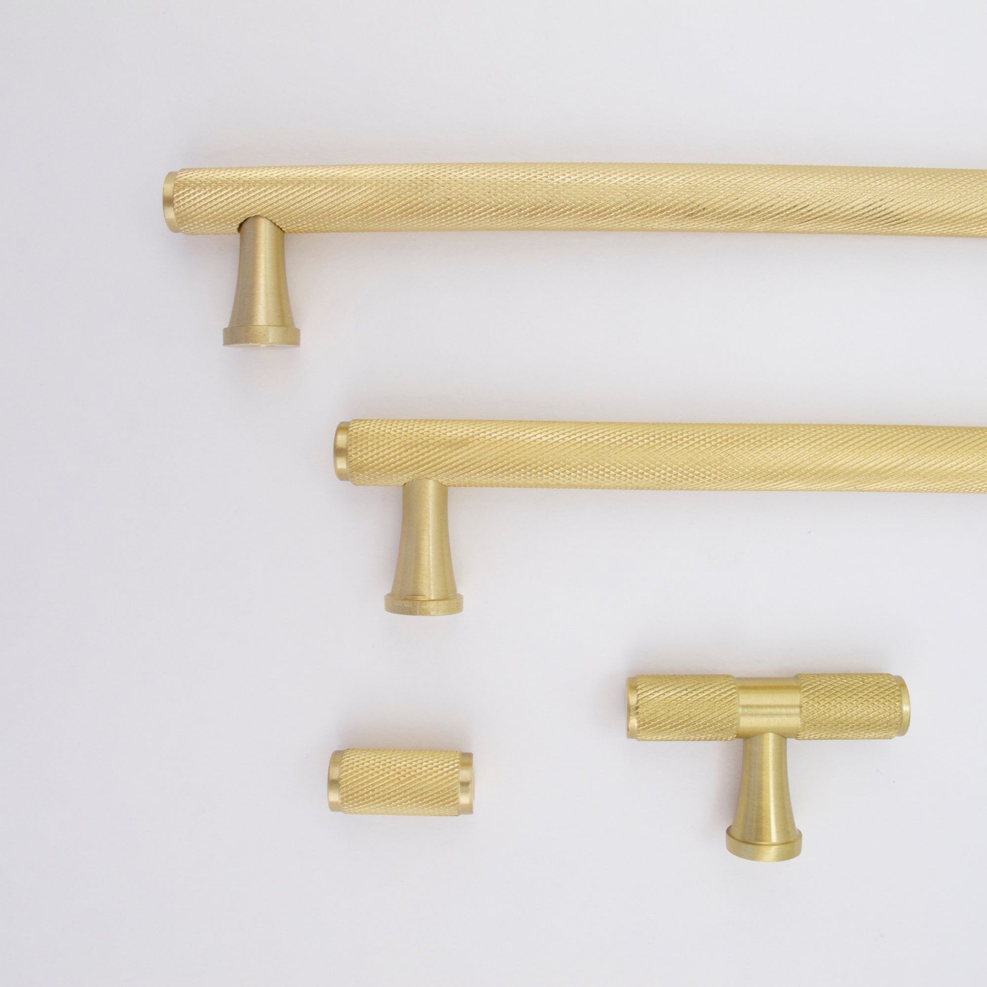 Knurled Brass T-Bar + Handles  Drawer Pulls and Cabinet Knobs