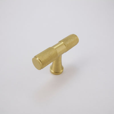 Knurled Brass T-Bar + Handles  Drawer Pulls and Cabinet Knobs