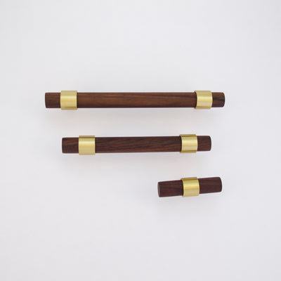 T-Bar Brass + Wood Handles  Drawer Pulls and Cabinet Knobs