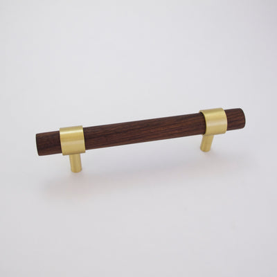 T-Bar Brass + Wood Handles 5&quot; Handle Drawer Pulls and Cabinet Knobs
