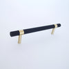 Knurled T-Bar Brass + Matte Black Handles  Drawer Pulls and Cabinet Knobs