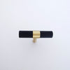 Knurled T-Bar Brass + Matte Black Handles  Drawer Pulls and Cabinet Knobs