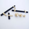 Knurled T-Bar Brass + Matte Black Handles  Drawer Pulls and Cabinet Knobs