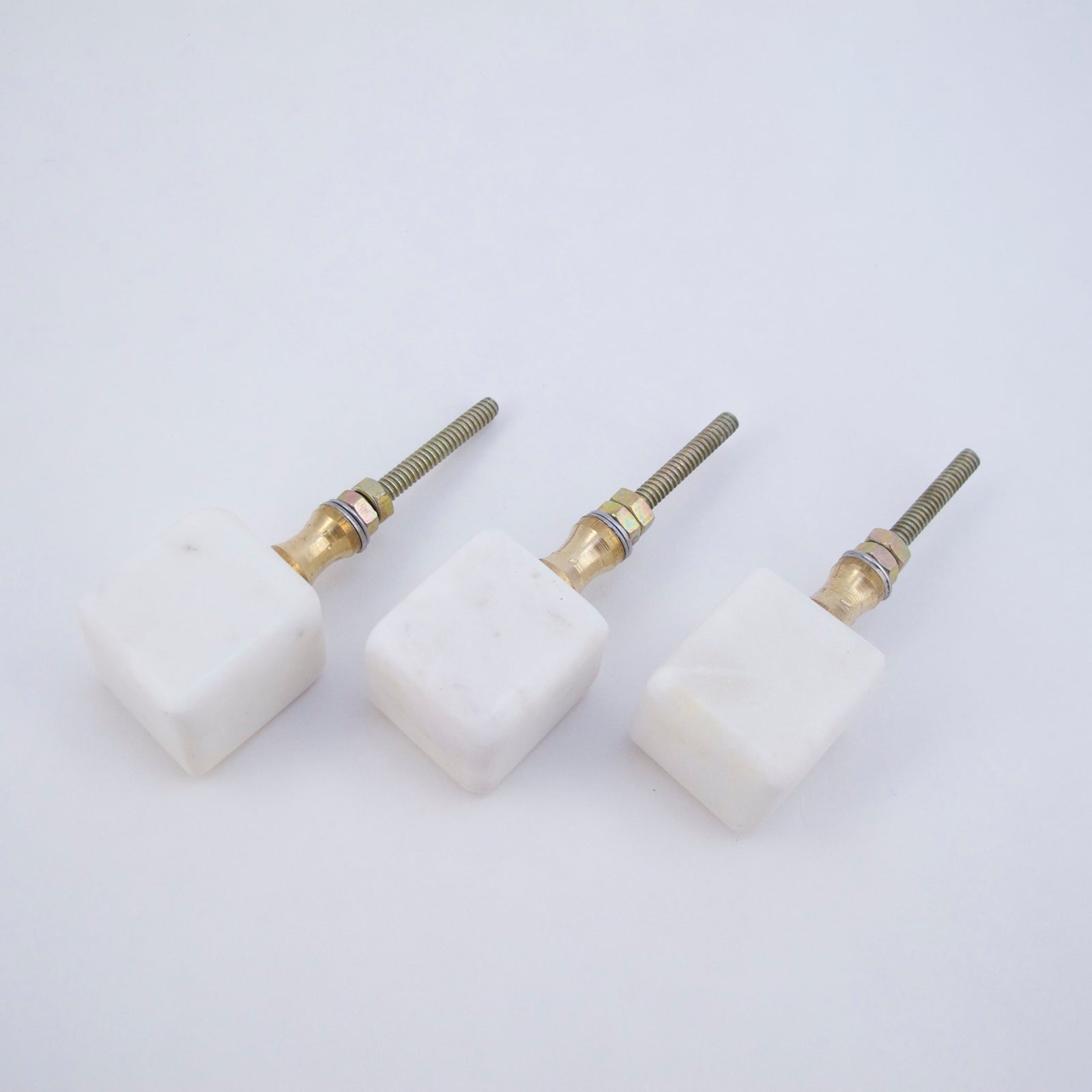 Square White Quartz Knob  Drawer Pulls and Cabinet Knobs