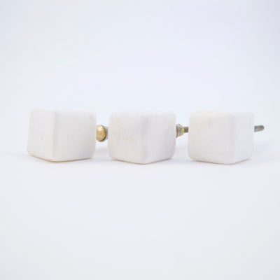 Square White Quartz Knob  Drawer Pulls and Cabinet Knobs