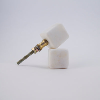 Square White Quartz Knob  Drawer Pulls and Cabinet Knobs