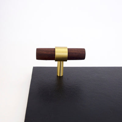 T-Bar Brass + Wood Handles  Drawer Pulls and Cabinet Knobs