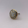 Diamond Mother of Pearl and Brass Kitchen Hardware