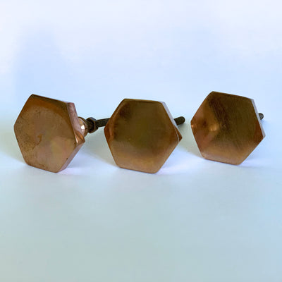 Copper Hexagon Knob  Drawer Pulls and Cabinet Knobs