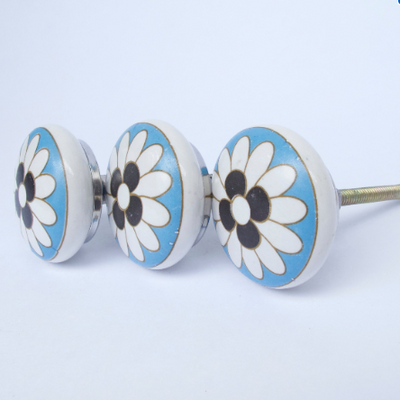 Modern Blue Daisy Knob
