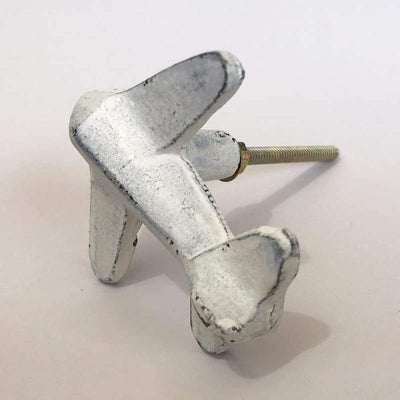 White Metal Airplane Knob  Drawer Pulls and Cabinet Knobs