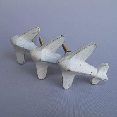 White Metal Airplane Knob  Drawer Pulls and Cabinet Knobs