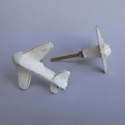 White Metal Airplane Knob  Drawer Pulls and Cabinet Knobs