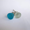 Beach Glass Knob -  Frosted White  Drawer Pulls and Cabinet Knobs