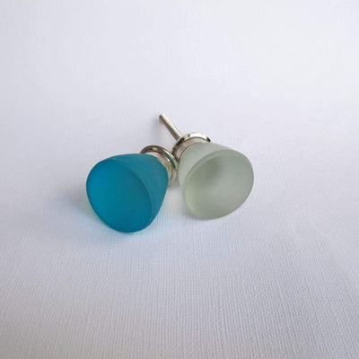 Beach Glass Knob -  Frosted White  Drawer Pulls and Cabinet Knobs