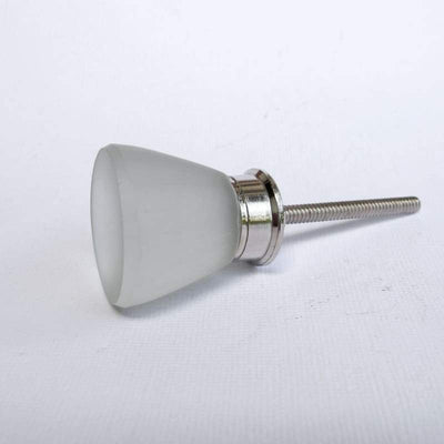 Beach Glass Knob -  Frosted White  Drawer Pulls and Cabinet Knobs