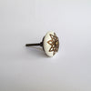 Brass Starburst Knob - White Round  Drawer Pulls and Cabinet Knobs