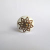 Brass Starburst Knob - White Round  Drawer Pulls and Cabinet Knobs