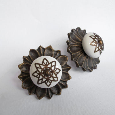 Brass Starburst Lions Den Knob  Drawer Pulls and Cabinet Knobs