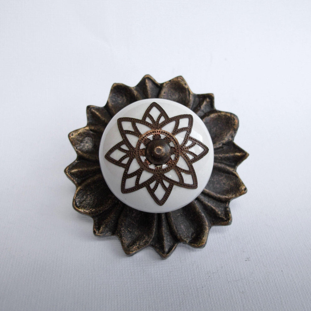 Brass Starburst Lions Den Knob  Drawer Pulls and Cabinet Knobs